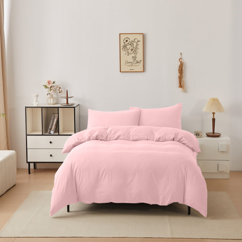 Soft and breathable brushed microfibre duvet cover set featuring a smooth, lightweight texture for all-season comfort.