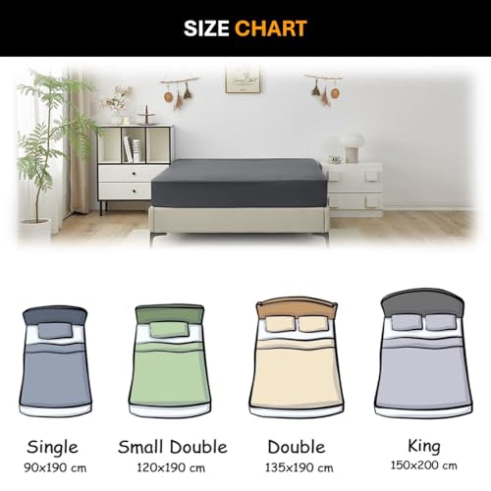 Bedding and Fitted Sheet Size Guide
